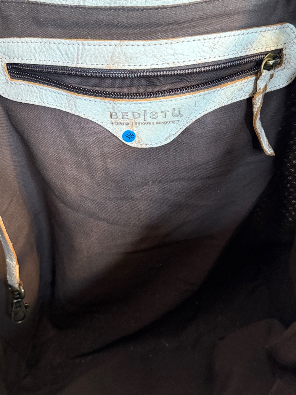BED|STU Brown Leather Shoulder Bag with Cream Accents  Brand New!’ - Picture 6 of 11